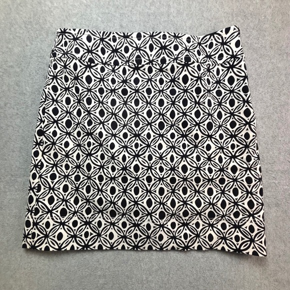 Talbots Dresses & Skirts - Talbots Womens Skirt Size 6 Navy Blue White Geometric Print A Line Lined